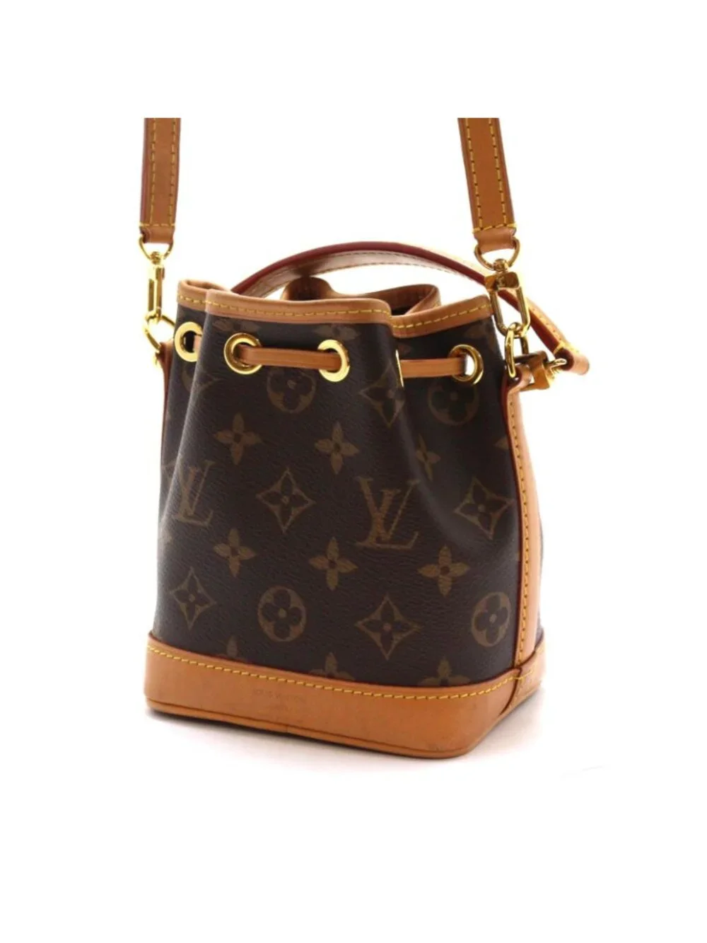 Louis Vuitton Nano Noe Monogram Shoulder Bag Canvas